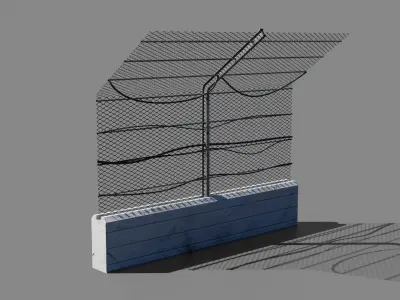 Catch Fence Low-poly 3D model