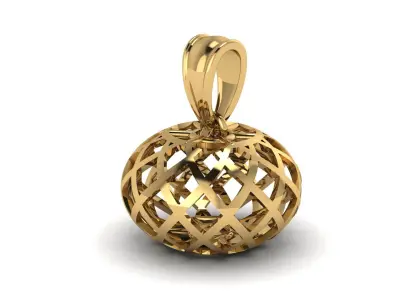GOLD BALL PENDANT 3D PRINTABLE MODEL 3D print model