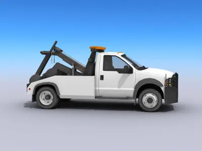Tow Truck Low-poly 3D model
