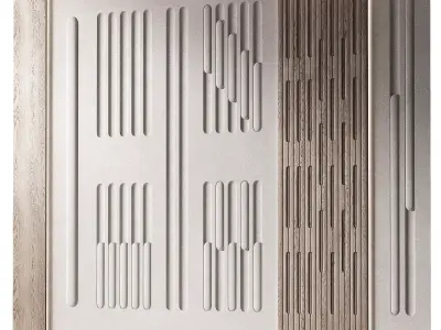 Geometric Wall Panels Semi-circle round arches pattern 3D model