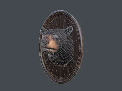 Bear Head Taxidermy Low-poly 3D model