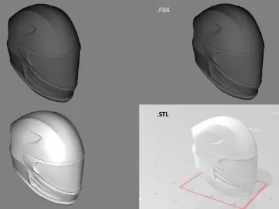 Base Mesh Helmet Full Face 3D Model 3D model