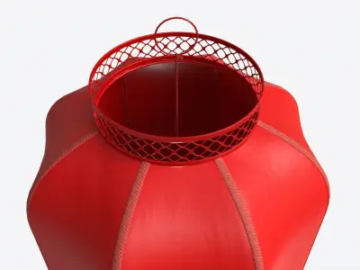 Oriental Traditional Hanging Paper Lantern 02 3D model