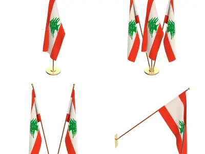 Lebanon Flag Pack 3D model
