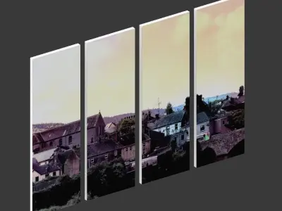 3D Printed Canvas - Old City Low-poly 3D model