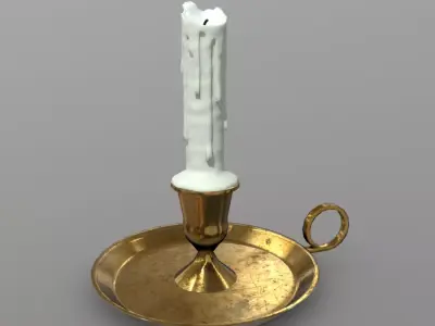Candle holder 2 Low-poly 3D model
