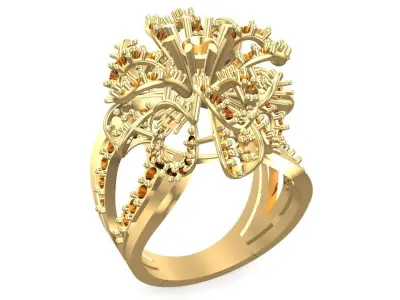 Cocktail Diamonds Ring 3D print model
