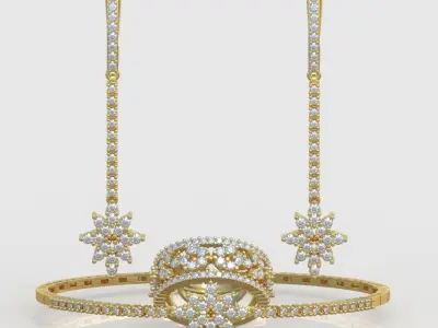 Ring Bracelet and  Earring Set 3D printable model 0060 3D Model Pack