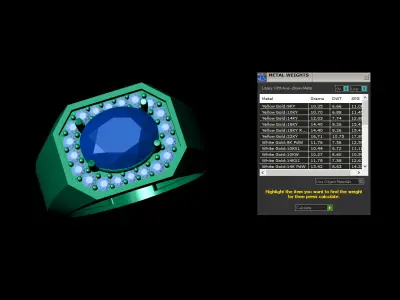 Oval diamond Signet Ring 3D print model