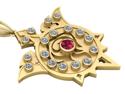 LUXURY SPINAL RUBY PENDANT 3D PRINTABLE MODEL 3D print model