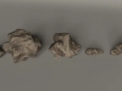 Rock Pack PBR materials Free low-poly 3D model