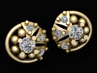 DIAMOND PRINCESS EARRING 3D PRINTABLE MODEL 3D print model