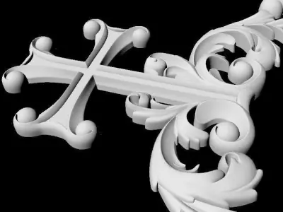 Central decor ornament for furniture 3D model 594