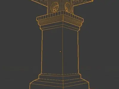 Japanese stone lamp Free 3D model