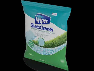 Car cleaning Glass Cleaner Wipes Low-poly 3D model