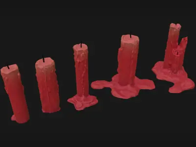 Candles Pack Low-poly 3D model