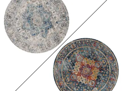 Round Rug Set 173 3D model