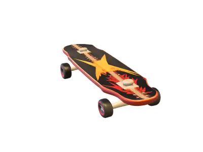 Flame Skateboard  Low-poly 3D model