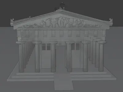 Aphaia Temple Low-poly 3D model