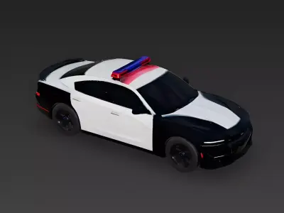 Modern Next-Gen Police Interceptor Sedan 3D Model Low-poly 3D model