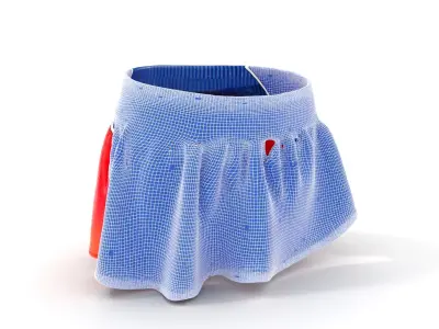 Sporty Mesh Skirt Model Pack Low-poly 3D model