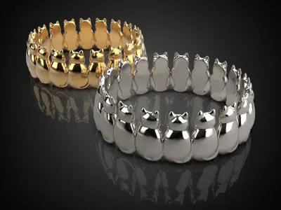  Cute cats jewelry ring R6 3D print model