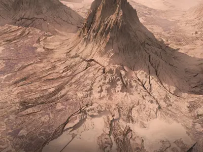 8k Realistic Desert Mountain 3d Model Free 3D model