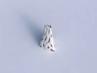 Vase grounded tilted triangle with faceted cuts 3D print model