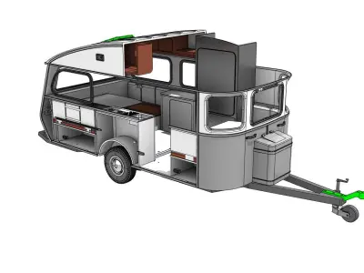 vintage camper trailer for 1 to 10 scale 3D print 3D print model
