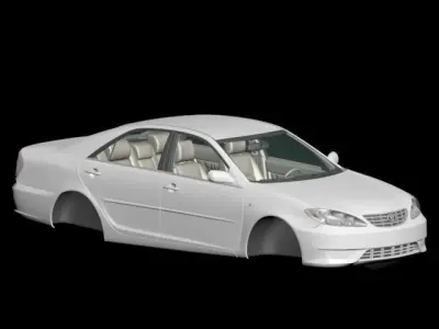 Toyota Camry 2003-2004 low poly and high poly 3D model