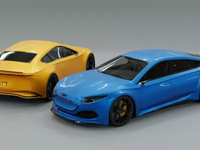 Generic Electric Sports Car Pack 3D model