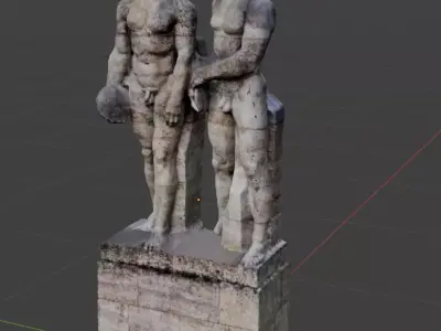 Berlin 1936 Olympic Games statues of perfect people ww2  3D model