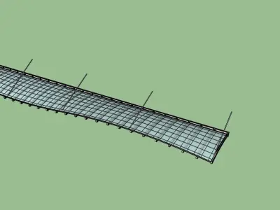 Canopy curved bridge on field 3D model
