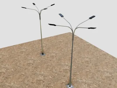 6MT LIGHTING POLE-QUADRUPLE BENDING ARM 3D model