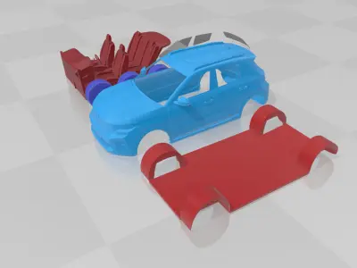 Citroen e-C3 2024 - Separate Parts STL Model 3D print model