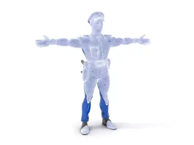 Police Officer Model Pack with Detailed Uniform Low-poly 3D model