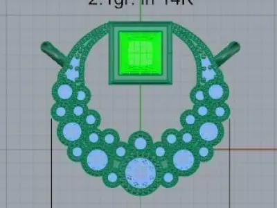 Bezel Unique Pendant 4121 3D print model