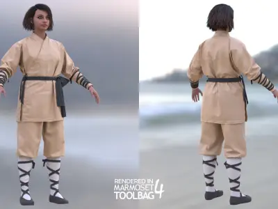 Martial Uniform  Man and Woman 3D Model Collection