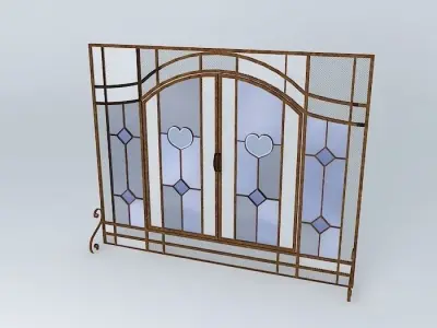 Fireplace-Screen wrought iron fireplace screen Free 3D model