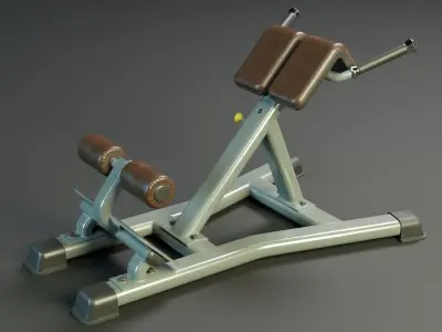 Hyperextension Bench PBR Low-poly 3D model