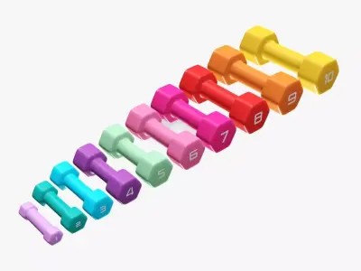 Dumbbells hexagonal 3D model