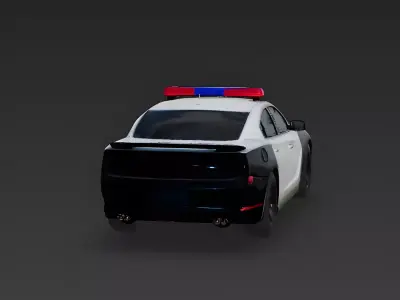 Modern Next-Gen Police Interceptor Sedan 3D Model Low-poly 3D model