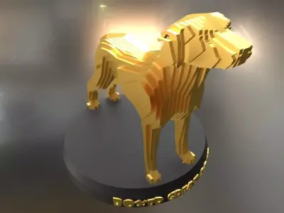 Parametric Boxer Great Dane Low-poly 3D model