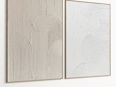 Plaster Two Photo Frame 478 Low-poly 3D model