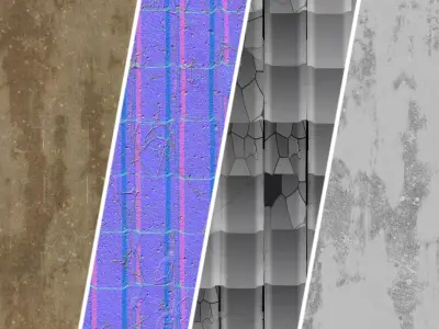 Roof Tile Materials 53- Concrete Roofing by Sbsar generator Texture