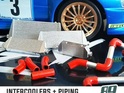 Intercoolers and connections - big set for 1-24 scale modelling  3D print model