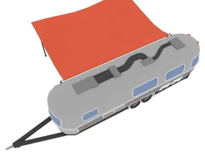 Camper trailer Low-poly 3D model