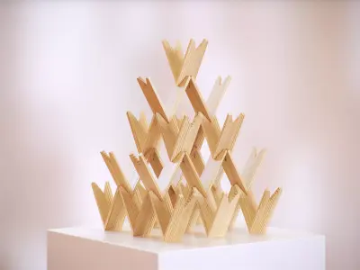 Wooden decoration stand HG2 3D model
