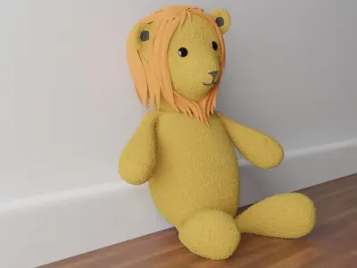 Plush Lion Low-poly 3D model