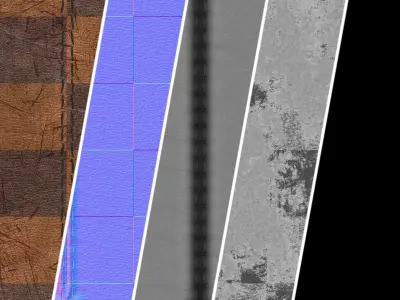 Leather Materials 32- Stitched Leather By Sbsar  Texture